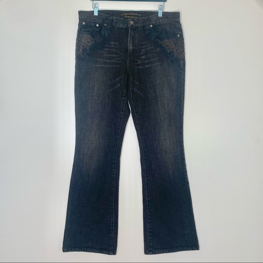 Ralph Lauren boot cut embroidered jeans 12